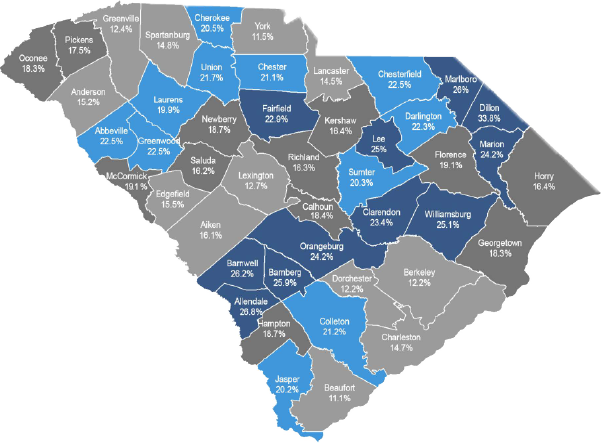 Percent of Poverty in South Carolina
