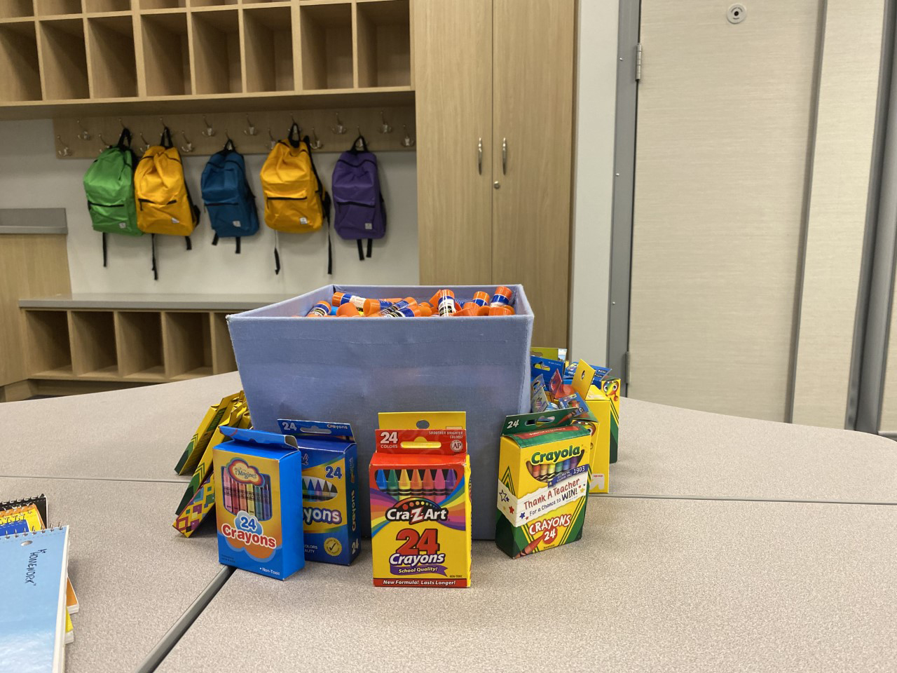 school supplies in a classroom